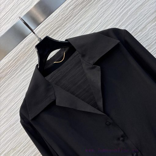 CC77371 YSL 25 Summer New Collection V-neck Long Sleeve Shirt With Customized Buckle Design Sim fxklkpyw - Image 6