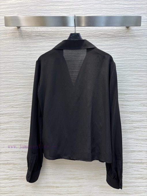CC77371 YSL 25 Summer New Collection V-neck Long Sleeve Shirt With Customized Buckle Design Sim fxklkpyw - Image 9