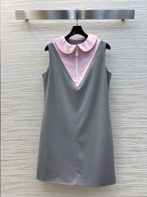 CL77372 Louis Vuitton 25 New Style Contrasting Lapel Sleeveless Dress With Contrasting Half But u4o04xox - Image 2
