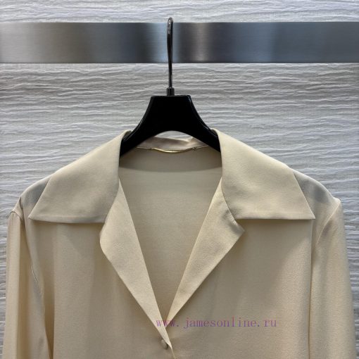 CC77371 YSL 25 Summer New Collection V-neck Long Sleeve Shirt With Customized Buckle Design Sim 2r7ue6ej - Image 3