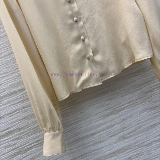 CC77371 YSL 25 Summer New Collection V-neck Long Sleeve Shirt With Customized Buckle Design Sim 2r7ue6ej - Image 6
