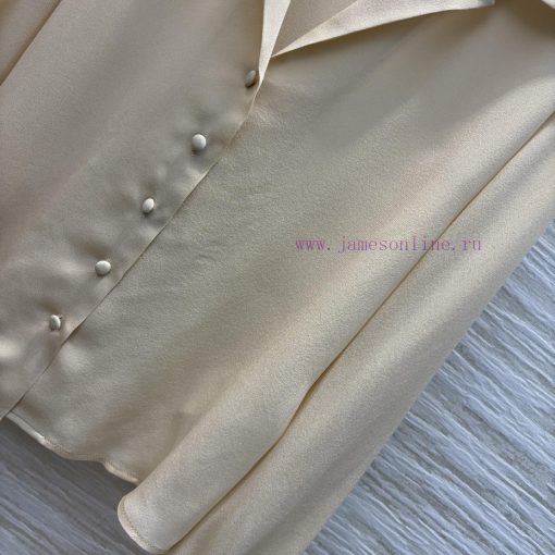 CC77371 YSL 25 Summer New Collection V-neck Long Sleeve Shirt With Customized Buckle Design Sim 2r7ue6ej - Image 8