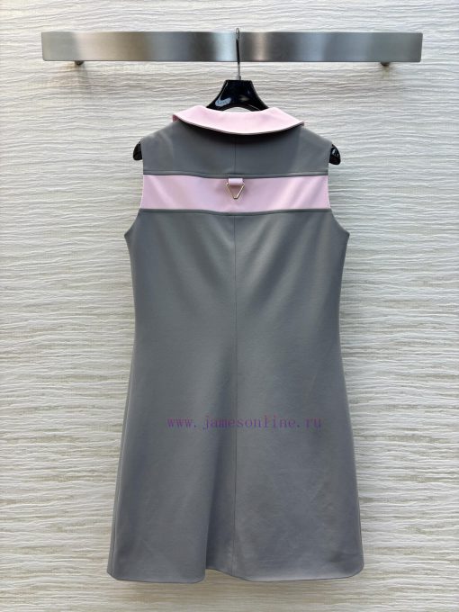 CL77372 Louis Vuitton 25 New Style Contrasting Lapel Sleeveless Dress With Contrasting Half But u4o04xox - Image 9