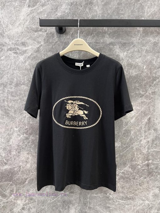 ZT61059 Burberry 25Ss Spring/Summer New Knight Warrior Embroidered Round Neck Short Sleeve T-sh wqtgvc3y