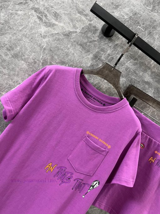 ZT61060 Chrome Hearts 25Ss Spring/Summer New Edition Limited Edition Purple Graffiti Round Neck voel6vo4 - Image 4