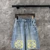 ZK61063 Loewe 25Ss Spring/Summer New Printed Raw Edge Denim Cropped Pants | Produced This Pair gd38zgfq