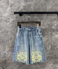 ZK61063 Loewe 25Ss Spring/Summer New Printed Raw Edge Denim Cropped Pants | Produced This Pair gd38zgfq