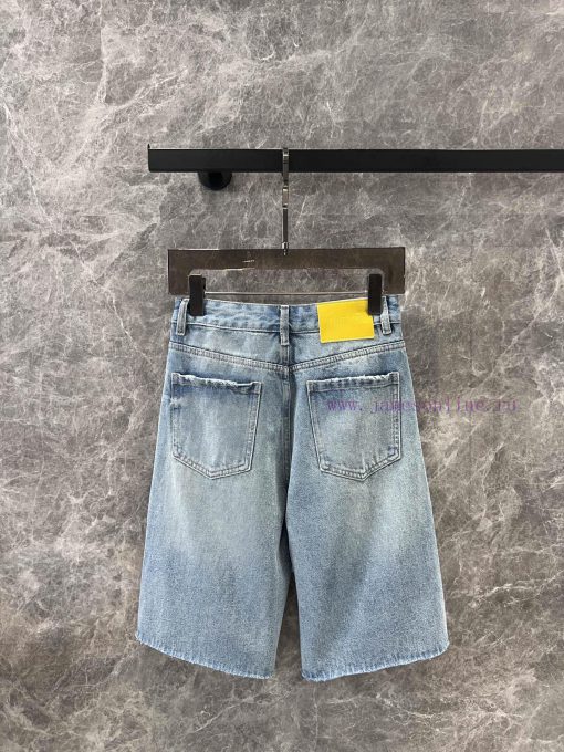 ZK61063 Loewe 25Ss Spring/Summer New Printed Raw Edge Denim Cropped Pants | Produced This Pair gd38zgfq - Image 3