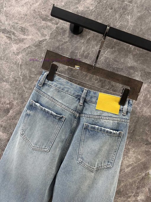 ZK61063 Loewe 25Ss Spring/Summer New Printed Raw Edge Denim Cropped Pants | Produced This Pair gd38zgfq - Image 5
