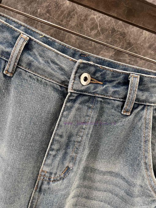 ZK61063 Loewe 25Ss Spring/Summer New Printed Raw Edge Denim Cropped Pants | Produced This Pair gd38zgfq - Image 6