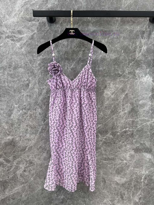 ZL61066 Chanel 25Ss Summer New Vacation Flower Strap Dress | YB Developed High Custom Silk Tran aqet5aky