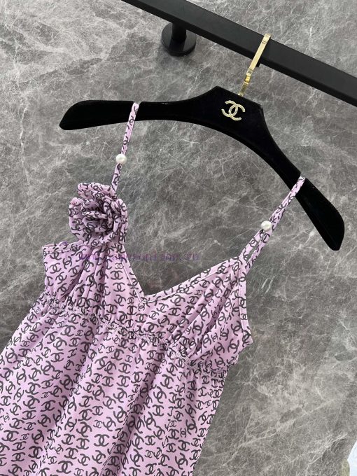 ZL61066 Chanel 25Ss Summer New Vacation Flower Strap Dress | YB Developed High Custom Silk Tran aqet5aky - Image 4