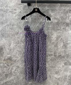 ZL61066 Chanel 25Ss Summer New Vacation Flower Strap Dress | YB Developed High Custom Silk Tran eslcb3n8