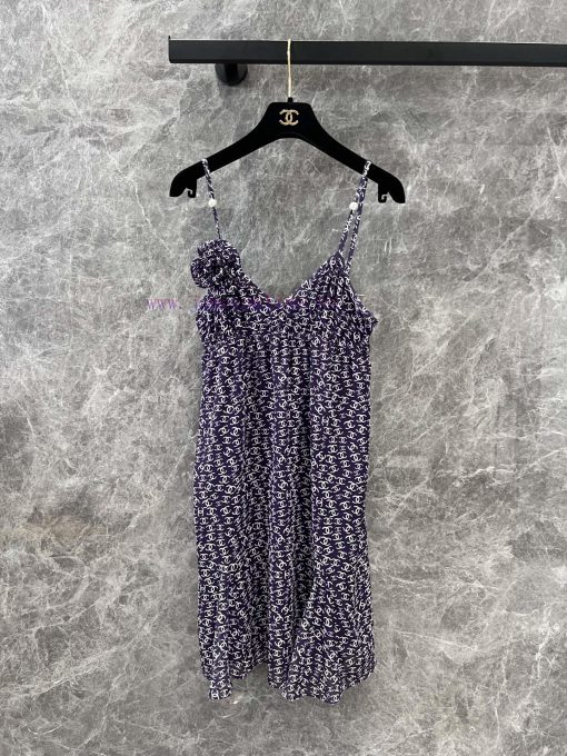 ZL61066 Chanel 25Ss Summer New Vacation Flower Strap Dress | YB Developed High Custom Silk Tran eslcb3n8