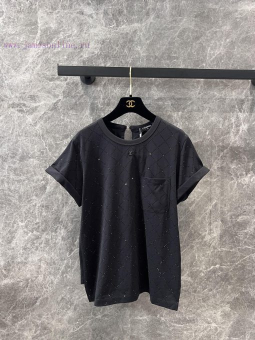 ZT61067 Chanel 25Ss Summer New Heavy Industry Hot Stamping Bareback Short Sleeved T-shirt | YB 0hej0k7j