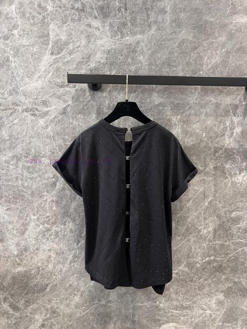 ZT61067 Chanel 25Ss Summer New Heavy Industry Hot Stamping Bareback Short Sleeved T-shirt | YB 0hej0k7j - Image 3