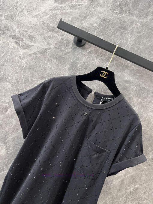 ZT61067 Chanel 25Ss Summer New Heavy Industry Hot Stamping Bareback Short Sleeved T-shirt | YB 0hej0k7j - Image 4