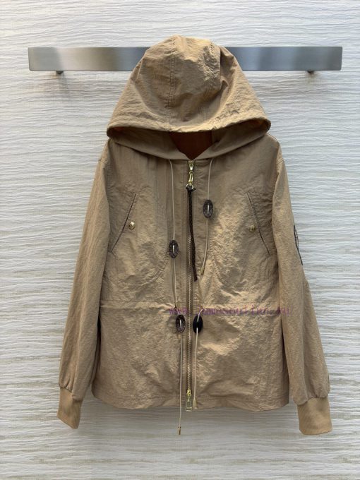 CW77509 Louis Vuitton 25 Spring/Summer Khaki Flying Hoodie Drawstring Waist Casual Jacket Hoode pgrot08f - Image 2
