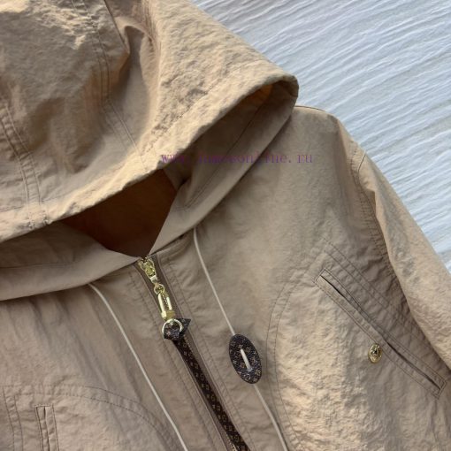 CW77509 Louis Vuitton 25 Spring/Summer Khaki Flying Hoodie Drawstring Waist Casual Jacket Hoode pgrot08f - Image 6