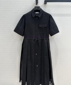 Strongly Recommend BL77516 Moncler 25 Spring/summer New Pleated Short Sleeved Lining Dress Temp dlfxm08f