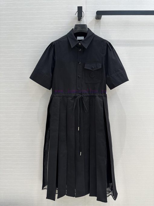 Strongly Recommend BL77516 Moncler 25 Spring/summer New Pleated Short Sleeved Lining Dress Temp dlfxm08f
