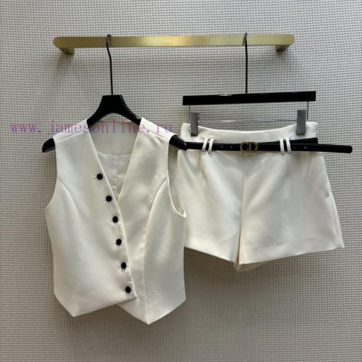 CT66799 Fashionable Lazy Set For Spring/Summer 24 With A Diagonal Buckle Vest And Acetate Suit bvnmsqmt