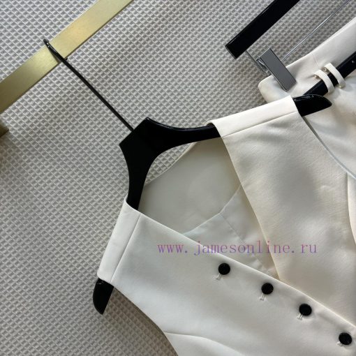 CT66799 Fashionable Lazy Set For Spring/Summer 24 With A Diagonal Buckle Vest And Acetate Suit bvnmsqmt - Image 3