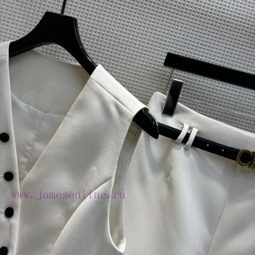 CT66799 Fashionable Lazy Set For Spring/Summer 24 With A Diagonal Buckle Vest And Acetate Suit bvnmsqmt - Image 7