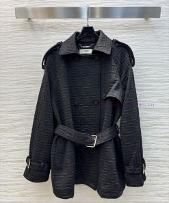 The CW72361 FD Classic Double F Letter Relief Mid Length Lapel Windbreaker Jacket Exudes A Fash f36ga17n