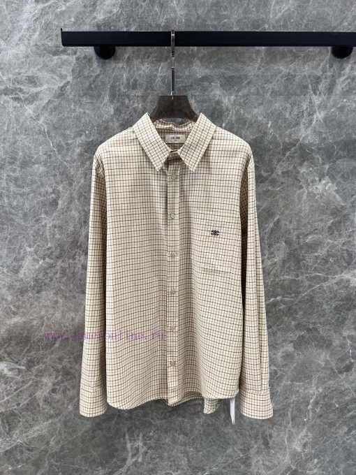ZC58775 Celine 24Fw Autumn And Winter New Color Contrast Plaid Loose Boyfriend Style Long Sleev gumx0a9x - Image 2