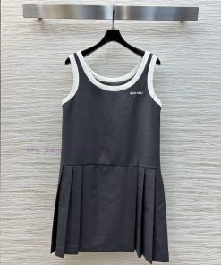 25 Early Spring CL72356 Contrast High End Grey Sleeveless Dress Is Youthful And Full Of Girlish l3fmn4we