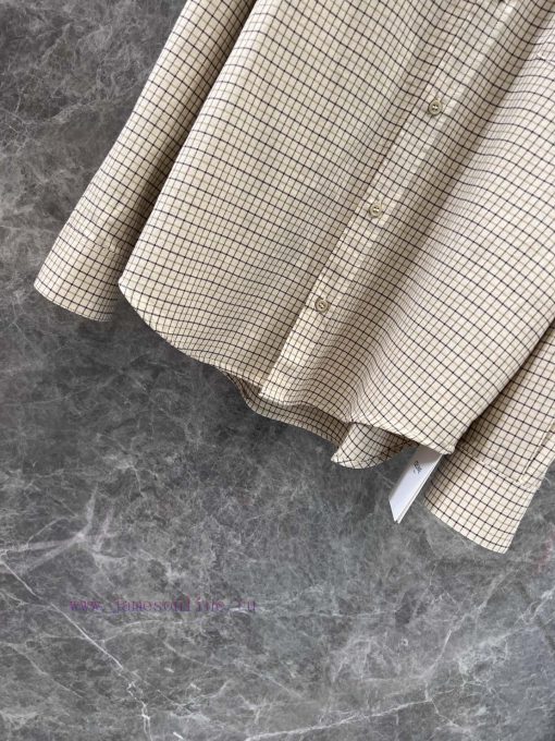 ZC58775 Celine 24Fw Autumn And Winter New Color Contrast Plaid Loose Boyfriend Style Long Sleev gumx0a9x - Image 8