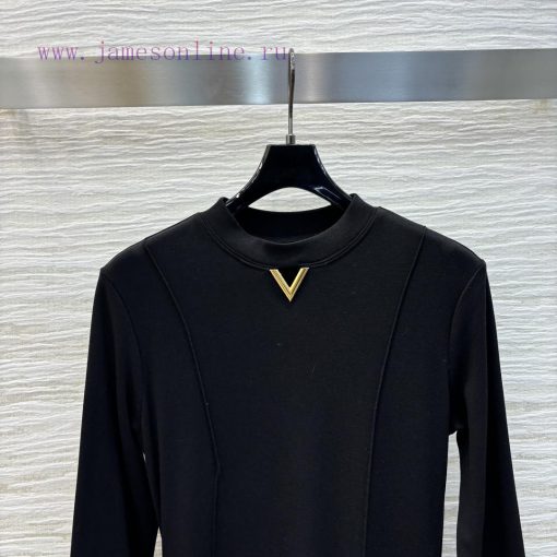 Autumn And Winter Essential CL72358 V-Buckle Decorative Knitted Cotton Bottom Dress Super Beaut bj0uh0g4 - Image 3