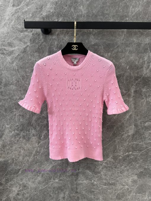 ZT60560 Chanel 25Ss Early Spring New Classic Three-dimensional Polka Dot Hook Flower Knitted Sh k2ywhnpx