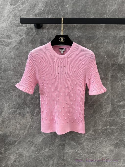 ZT60560 Chanel 25Ss Early Spring New Classic Three-dimensional Polka Dot Hook Flower Knitted Sh k2ywhnpx - Image 2