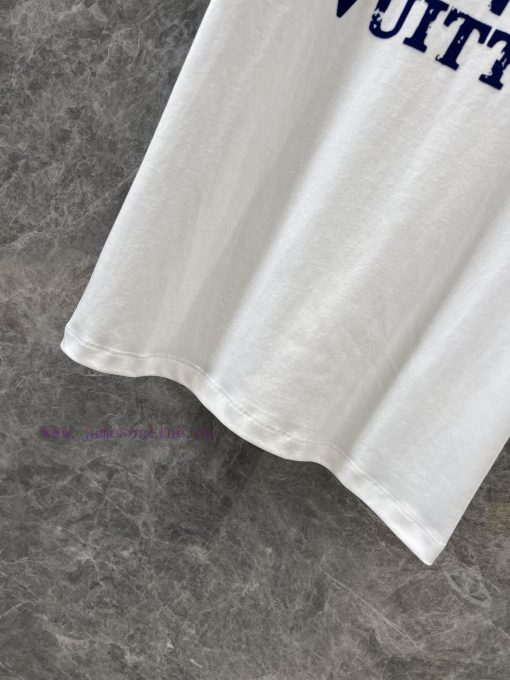 ZT60559 Louis Vuitton 25Ss Spring/Summer New Blue And White Color Plush Printed Round Neck Shor oy4df8gp - Image 9