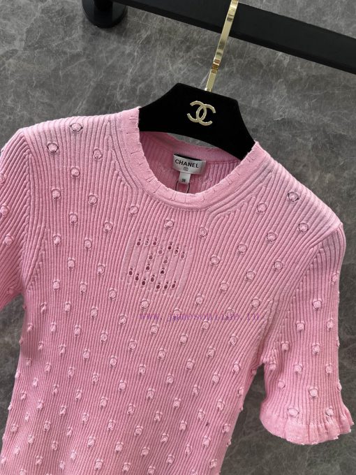 ZT60560 Chanel 25Ss Early Spring New Classic Three-dimensional Polka Dot Hook Flower Knitted Sh k2ywhnpx - Image 4