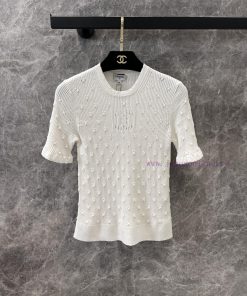 ZT60560 Chanel 25Ss Early Spring New Classic Three-dimensional Polka Dot Hook Flower Knitted Sh cwsdt7di