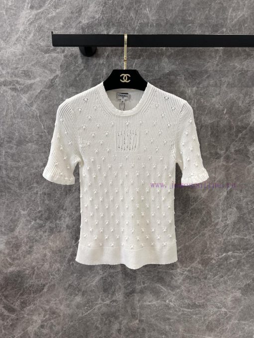 ZT60560 Chanel 25Ss Early Spring New Classic Three-dimensional Polka Dot Hook Flower Knitted Sh cwsdt7di