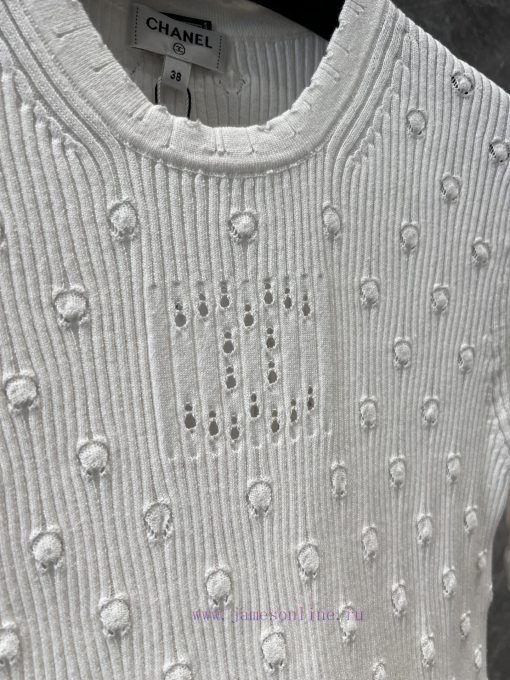 ZT60560 Chanel 25Ss Early Spring New Classic Three-dimensional Polka Dot Hook Flower Knitted Sh cwsdt7di - Image 6