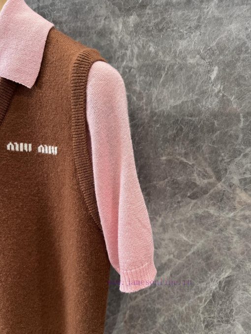 ZT60561 Miumi * 25Ss Early Spring New Color Contrasting Collar Knitted Sweater | YB Developed P 0qmx4v6x - Image 7