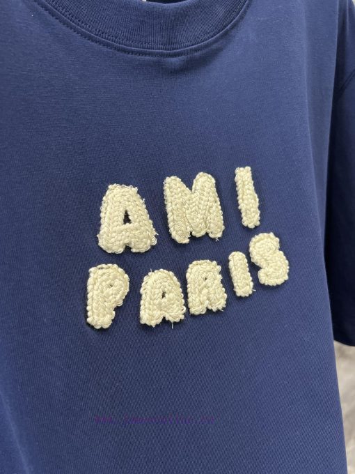 ZT60562 Ami Pa * Is 25Ss Early Spring New Three-dimensional Crochet Craft Letter Round Neck Sho svd26scx - Image 6