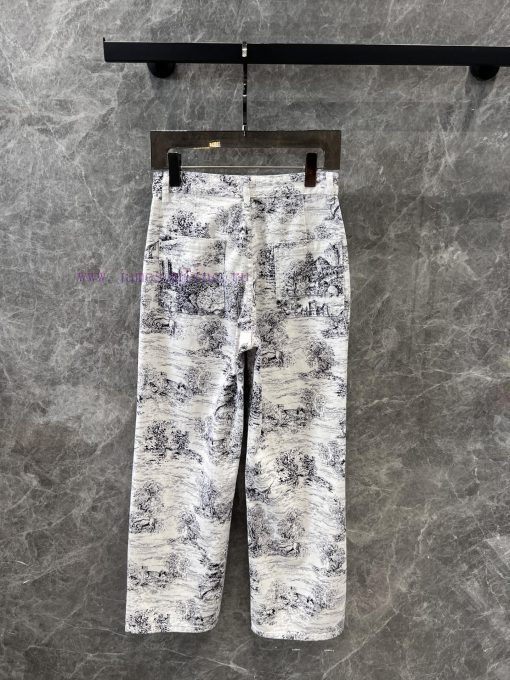ZK60571 Dior 25Ss Early Spring New Jungle Animal Architecture Hand Drawn Cowboy Pants | Produce ufd6eaux - Image 3