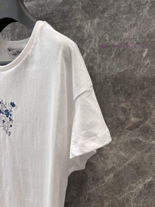 ZT60573 Dior 25Ss Summer New Small Flying Sleeve Embroidered T-shirt | YB Developed Full Cotton 3gukujcm - Image 7