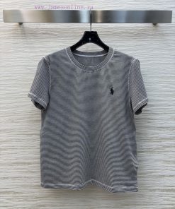 CT76108 Ralph Lauren Contrast Pony Stripe T-shirt Classic Pony Embroidery Minimalist Old Money 9u2qakid
