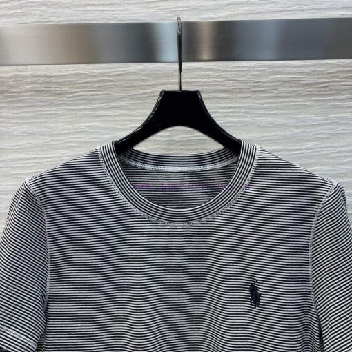 CT76108 Ralph Lauren Contrast Pony Stripe T-shirt Classic Pony Embroidery Minimalist Old Money 9u2qakid - Image 3