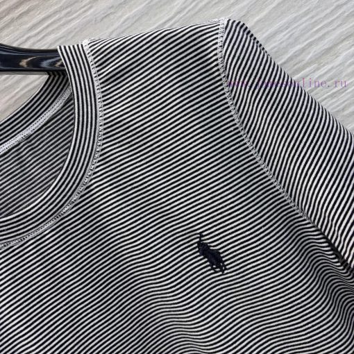 CT76108 Ralph Lauren Contrast Pony Stripe T-shirt Classic Pony Embroidery Minimalist Old Money 9u2qakid - Image 5