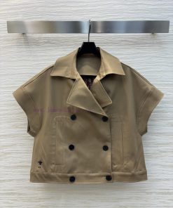 CW76128 Dior 25 Early Spring New Collection Khaki Sleeveless Short Windbreaker Vest Imported Ma moap1yhj