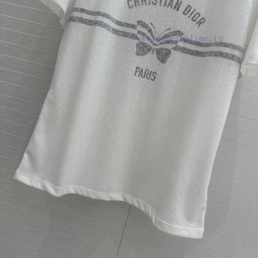 BT76130 Di * 25 Spring/Summer New Product Logo Butterfly Bar Bar Printed T-shirt Imported Linen 0cft513q - Image 6