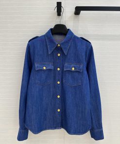 Strongly Recommend BC76135 Val * 25 Early Spring New Product Washed Blue Danning Gold Button Sh fzbe8q4l
